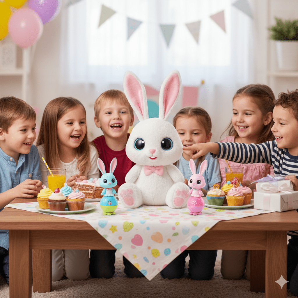 Animal de Compagnie Interactif Bizak - Lapin en Peluche Douce avec Accessoires - Babycute