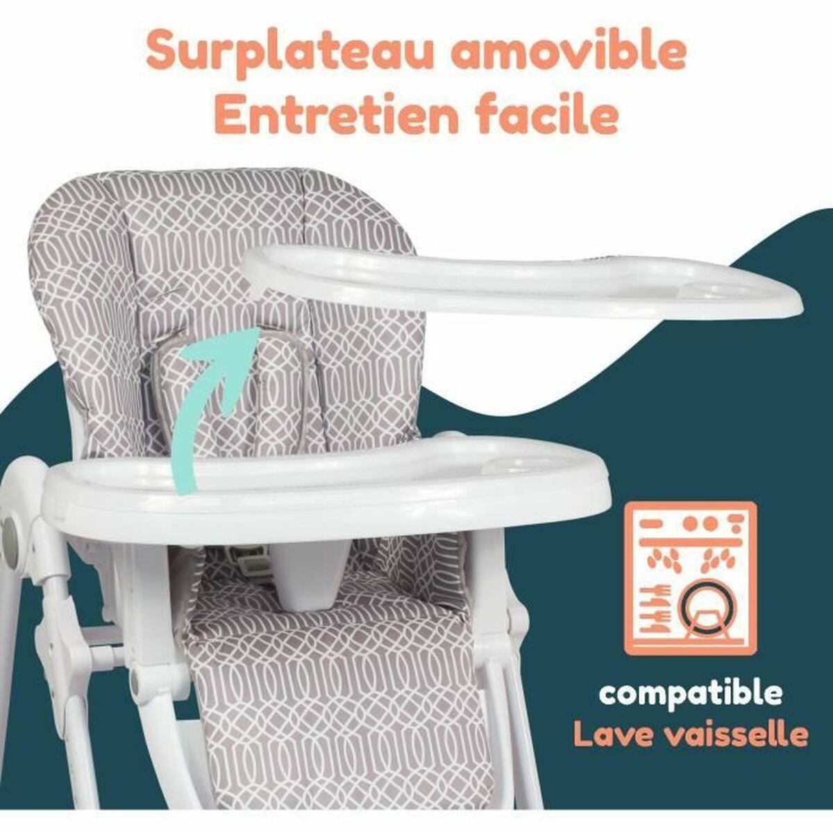 Chaise haute Bambisol Beige - Babycute