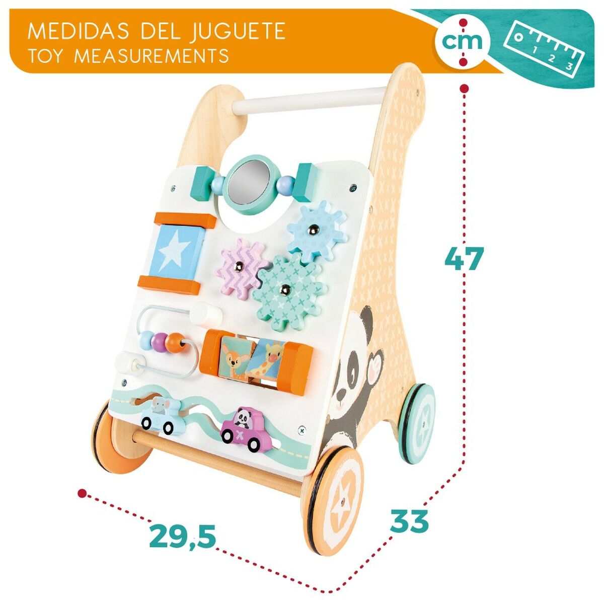 Déambulateur sur roues Woomax Centre d'activités 2 Unités 29,5 x 47 x 33 cm - Babycute