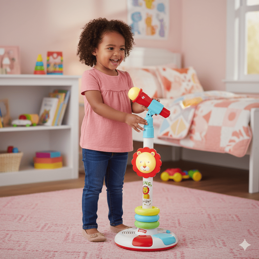 Microphone Fisher - Price 2722 avec son Lumières - Babycute