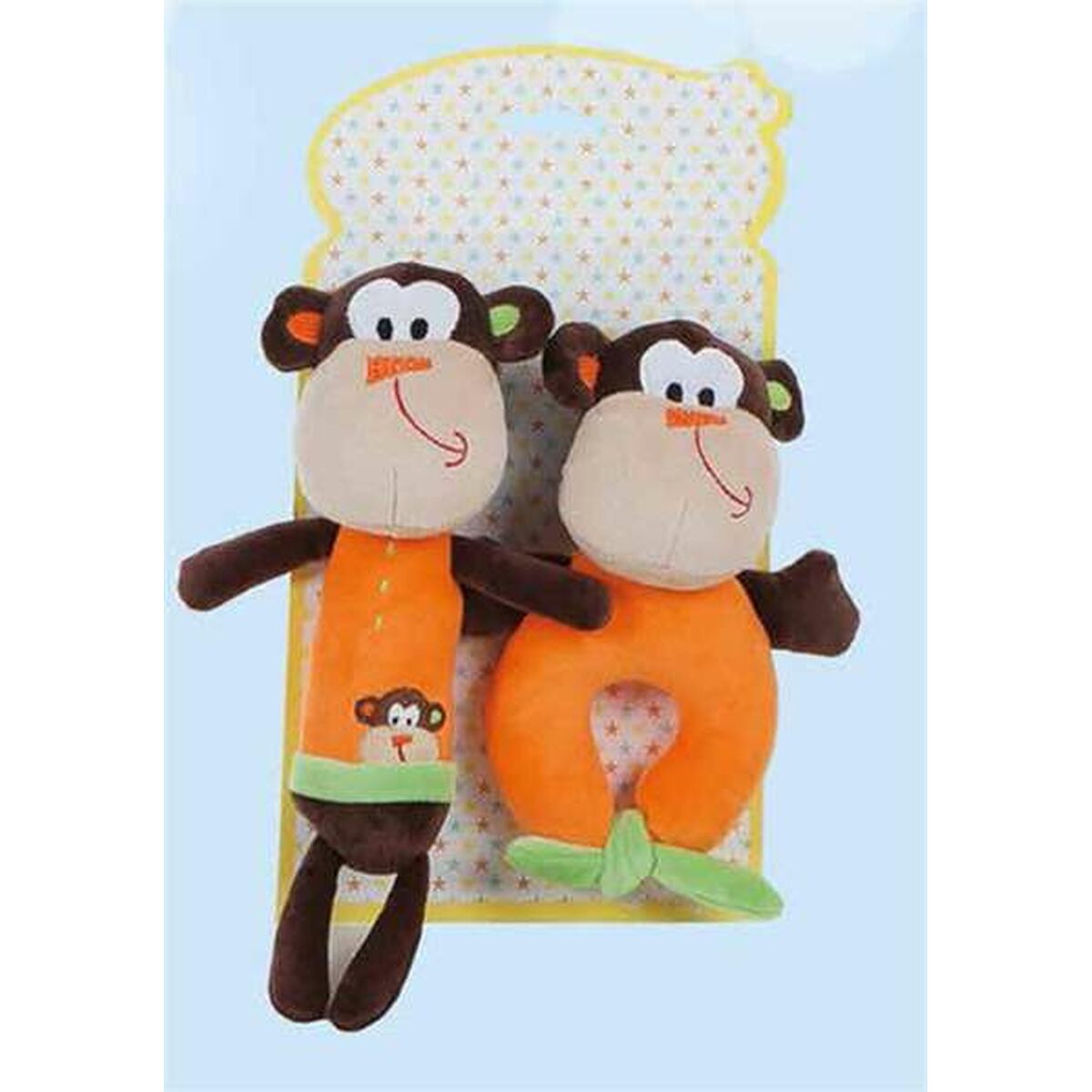 Peluche Hochet 2 Unités Singe 18 cm - Babycute