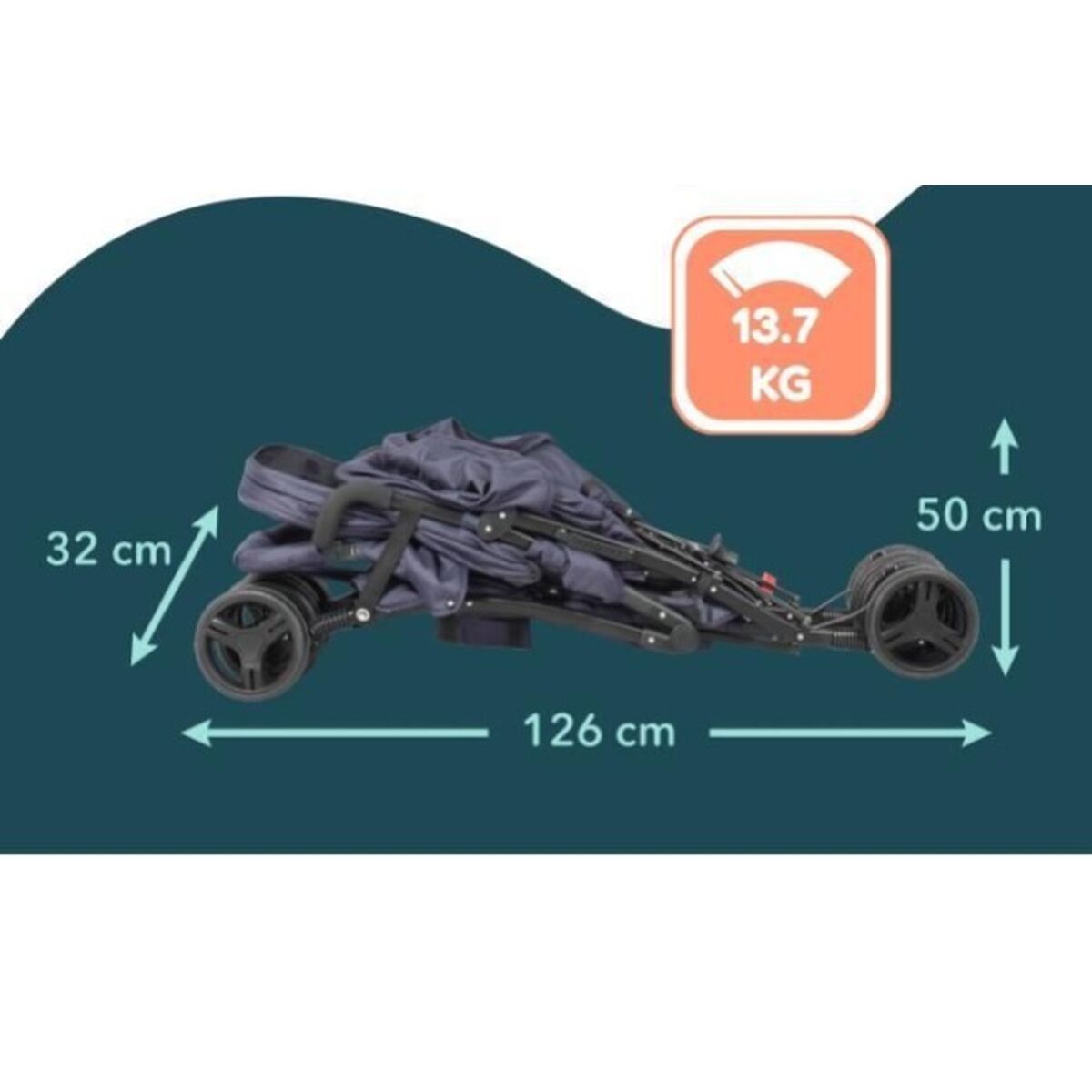 Poussette pour bébé Bambisol Double Cane Blue marine - Babycute