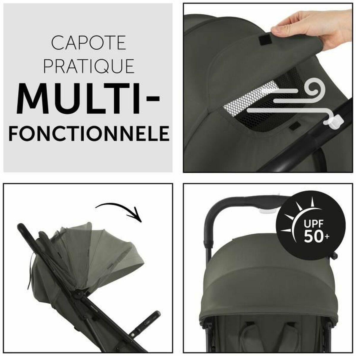 Poussette pour bébé Hauck Vert Olive - Babycute