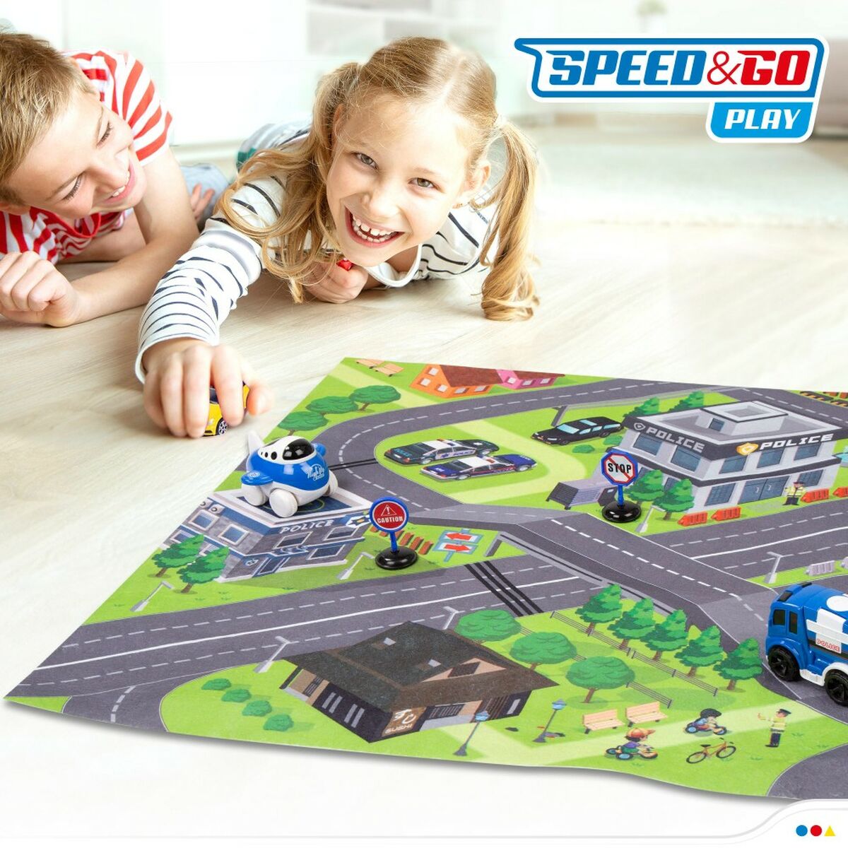 Tapis de jeu Speed & Go Accessoires Voitures Route Tissu Plastique (6 Unités) - Babycute