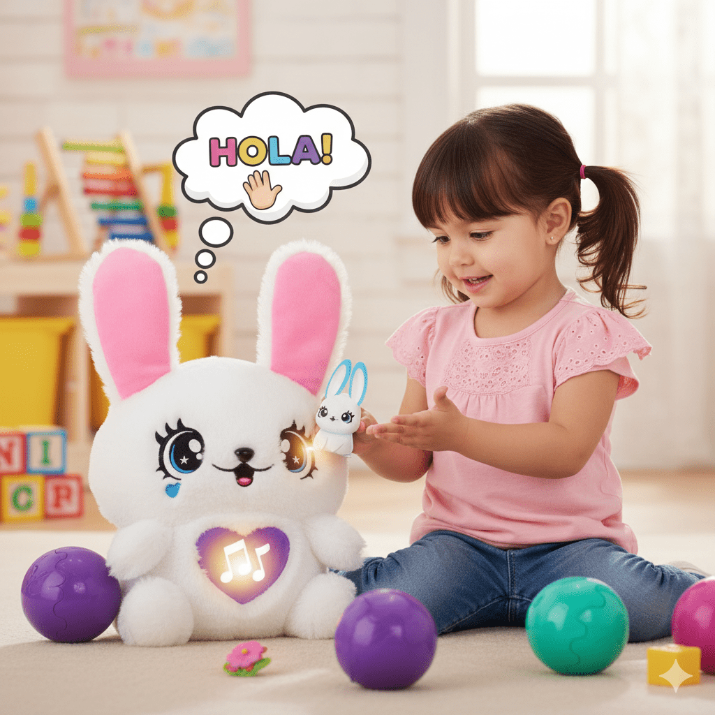 Animal de Compagnie Interactif Bizak - Lapin en Peluche Douce avec Accessoires - Babycute