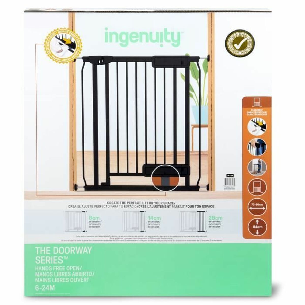 Barrière de sécurité Ingenuity Noir 73 - 80 cm - Babycute