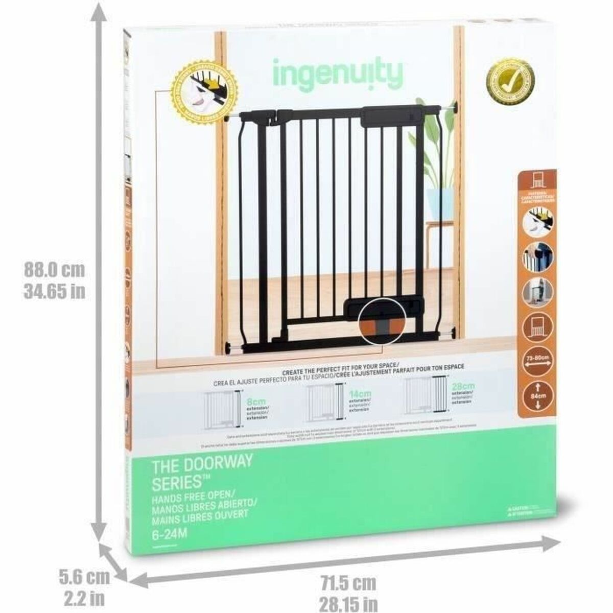 Barrière de sécurité Ingenuity Noir 73 - 80 cm - Babycute