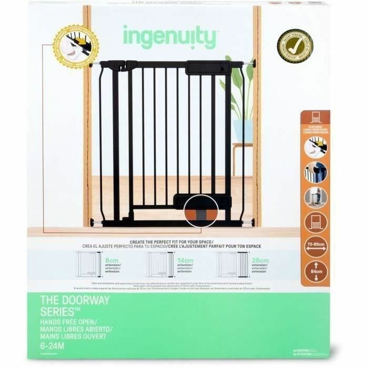 Barrière de sécurité Ingenuity Noir 73 - 80 cm - Babycute