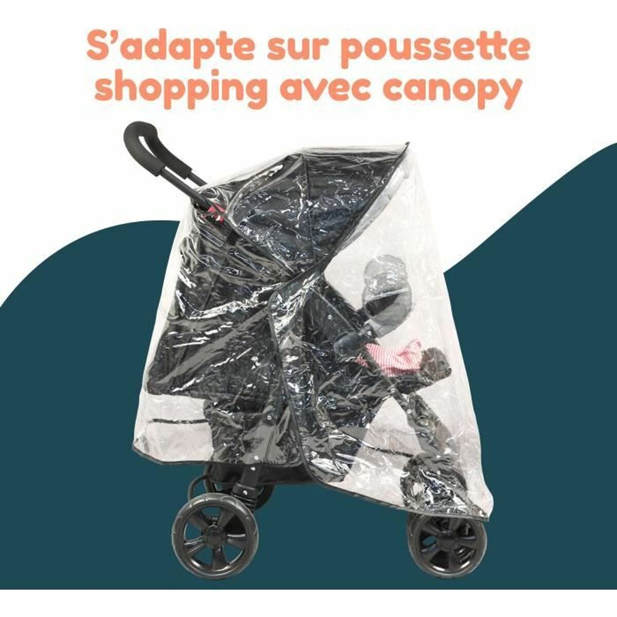 Capote Anti - pluie Bambisol Transparent PVC - Babycute