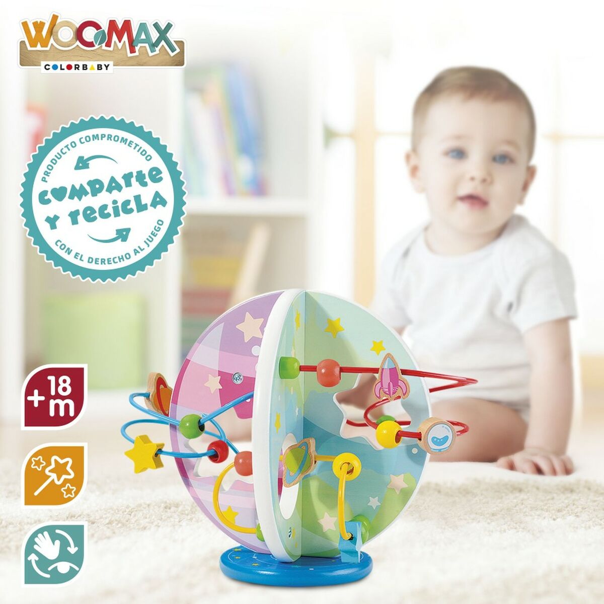 Centre d'activités Woomax 2 Unités 25,5 x 20,5 x 20 cm - Babycute