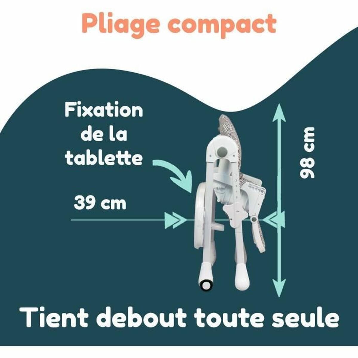 Chaise haute Bambisol Beige - Babycute