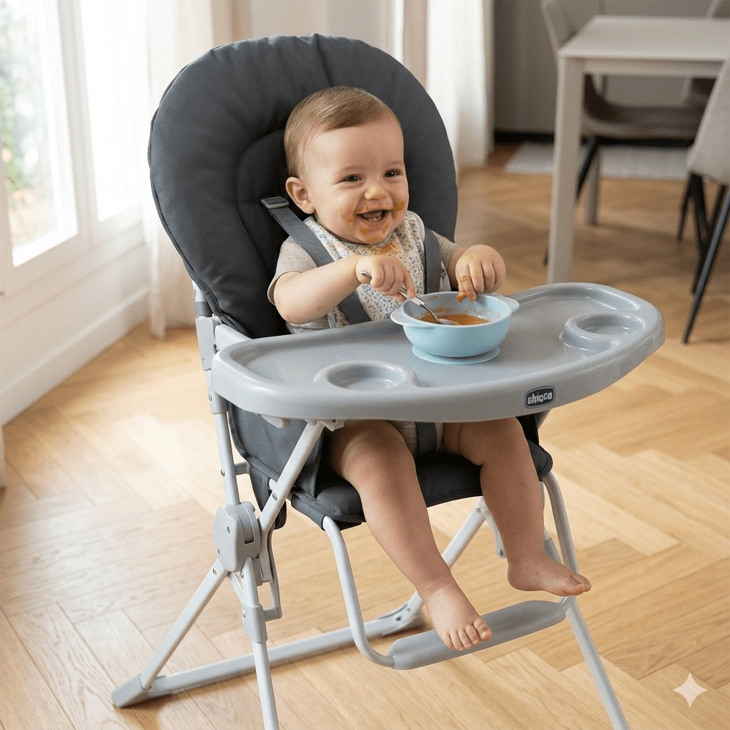 Chaise haute Bambisol Gris 4 Positions - Babycute