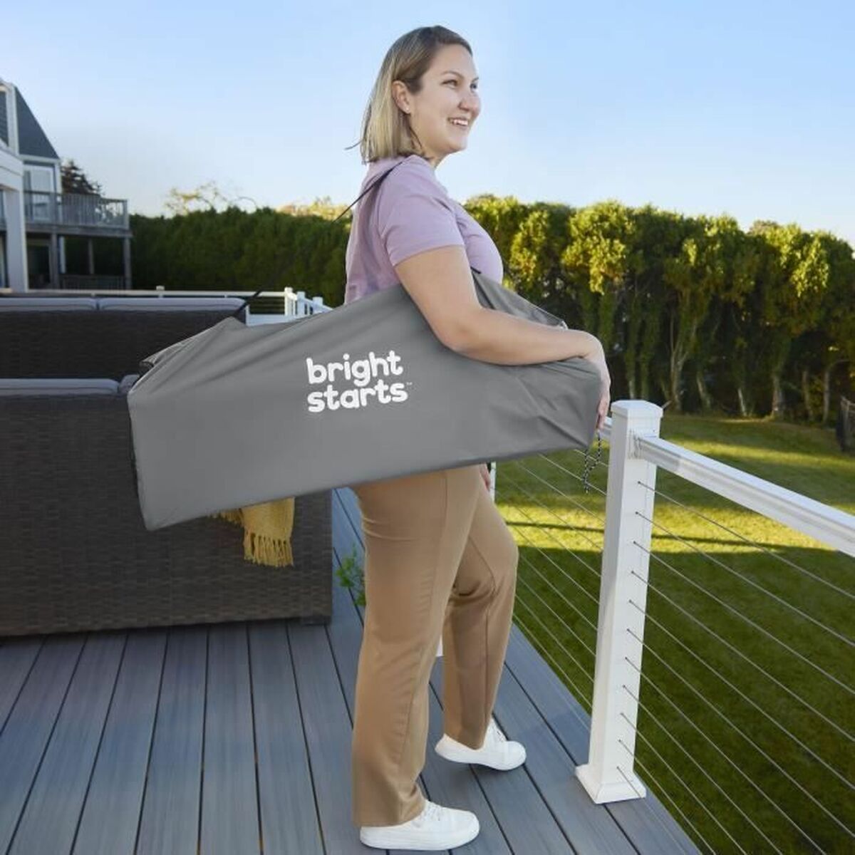 Chaise haute Bright Starts Pop N Dine Gris - Babycute