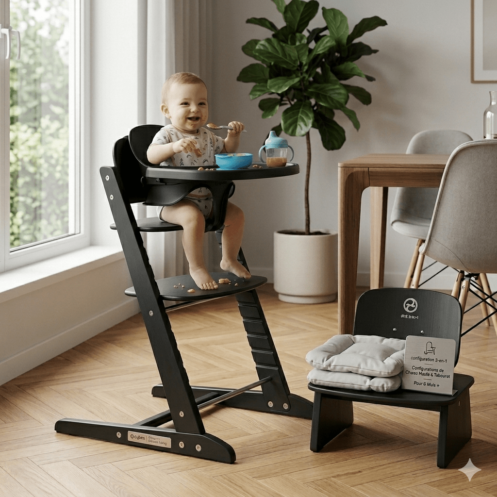 Chaise haute Cybex IRIS Noir 3 - en - 1 - Babycute