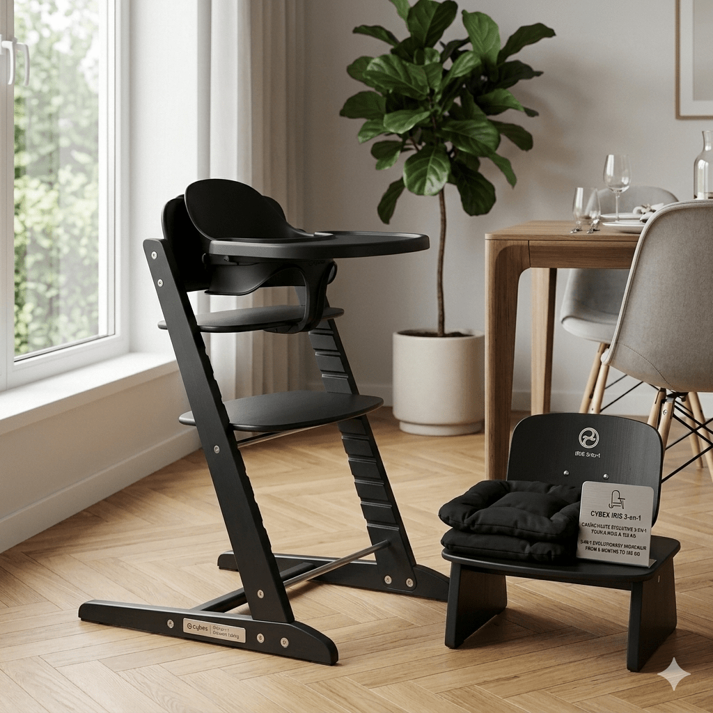 Chaise haute Cybex IRIS Noir 3 - en - 1 - Babycute