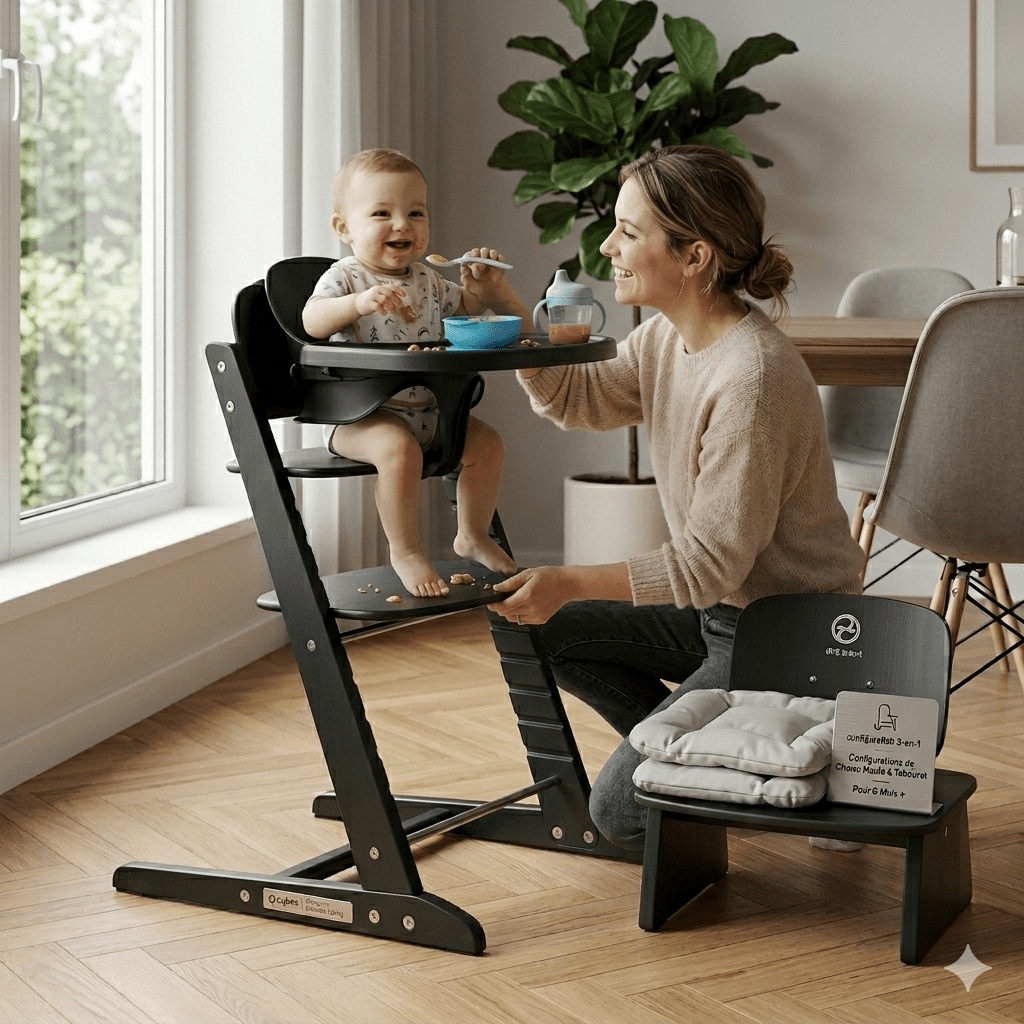 Chaise haute Cybex IRIS Noir 3 - en - 1 - Babycute