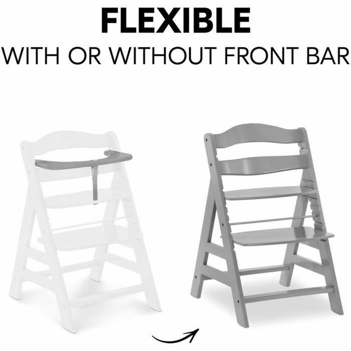 Chaise haute Hauck Gris - Babycute