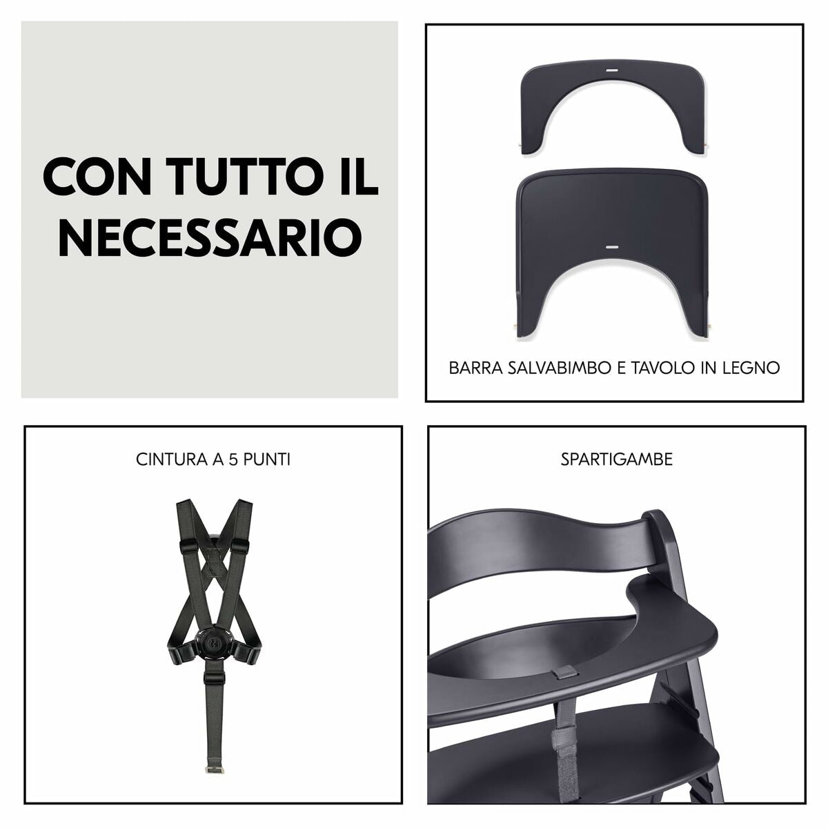 Chaise haute Hauck Marron Gris foncé - Babycute