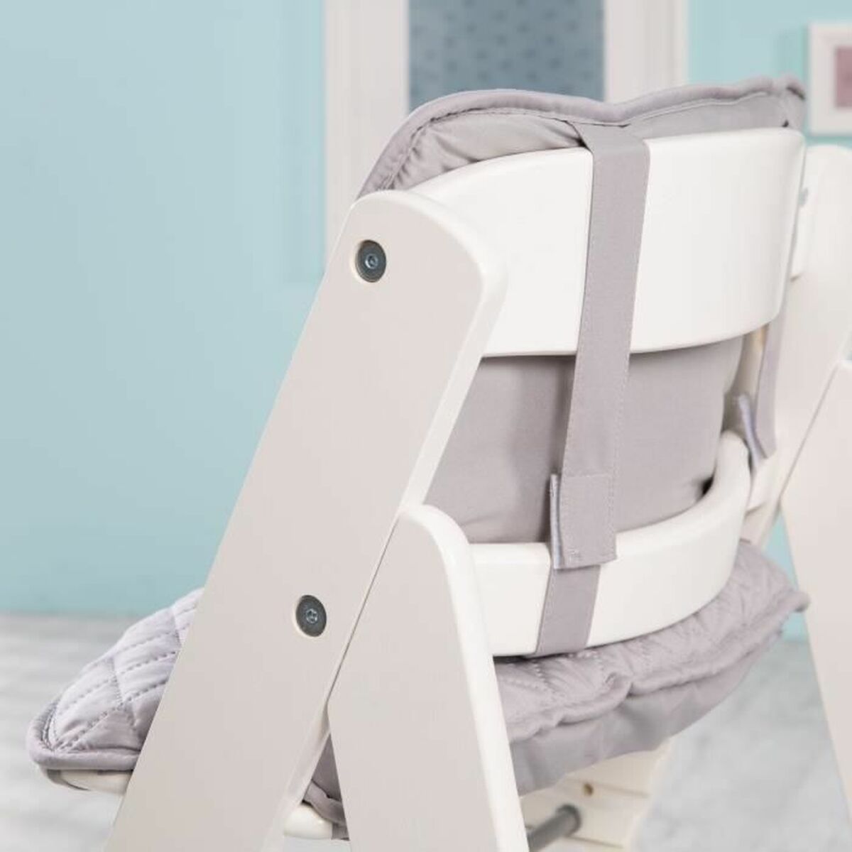 Chaise haute ROBA Blanc Gris - Babycute