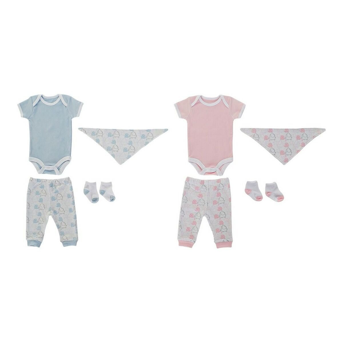 Coffret Bébé DKD Home Decor BE - 180261 Bleu Blanc Rose (2 Unités) - Babycute