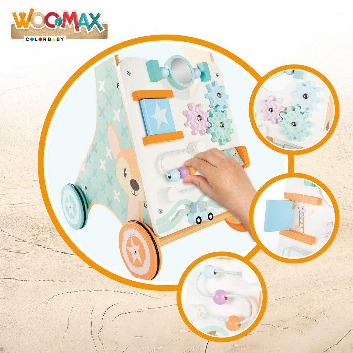 Déambulateur sur roues Woomax Centre d'activités 2 Unités 29,5 x 47 x 33 cm - Babycute