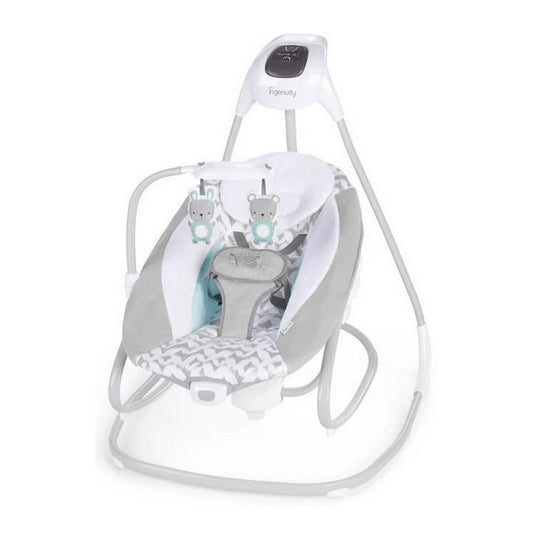 Fauteuil à Bascule Ingenuity 2 - in - 1 Swing Lounger - Raylan Gris Blanc - Babycute