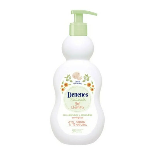 Gel & Shampooing 2 - en - 1 Denenes Naturals (400ml) – 97% Origine Naturelle, Calendula & Amande, Sans Larmes - Babycute