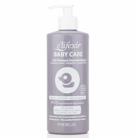 Gel & Shampooing 2-en-1 Elifexir Eco Baby Care (500ml) – Dermatologique, 99.5% Naturel, Peaux Sensibles - Bébé, Hygiène et soins premium pour bébé