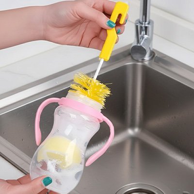 Goupillon biberon 2 - en - 1 | Manche longue - Babycute