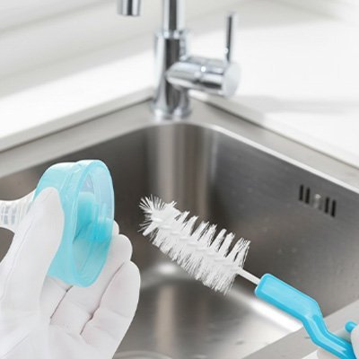 Goupillon biberon 2 - en - 1 | Manche longue - Babycute