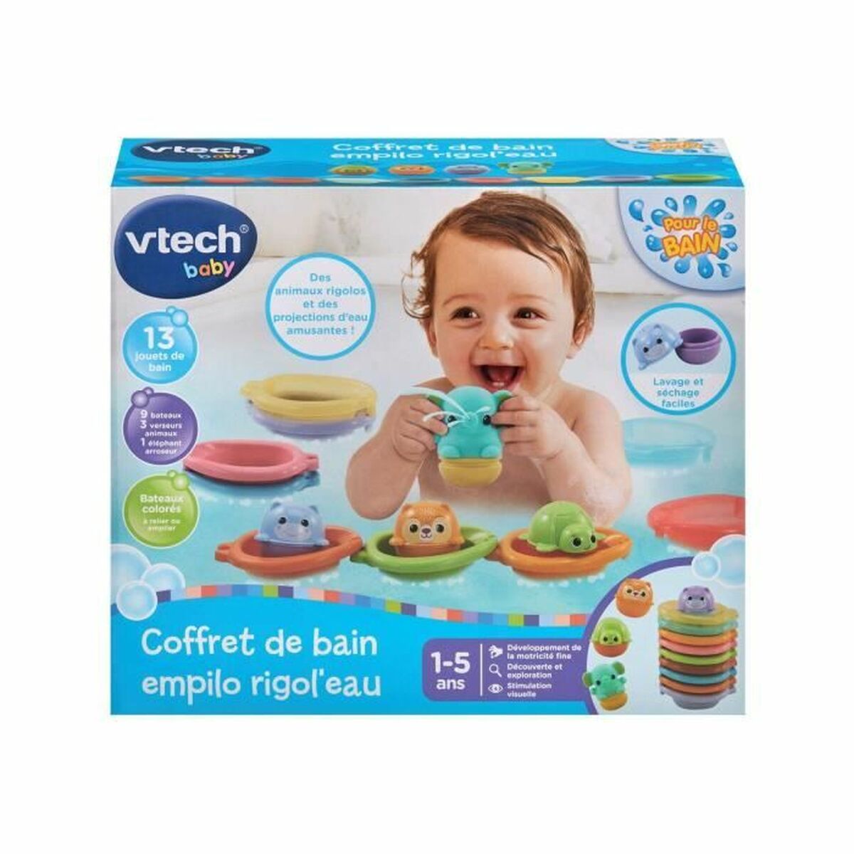 Jouet éducatif Vtech Baby Coffret de Bain empilo rigo l´eu (FR) - Babycute