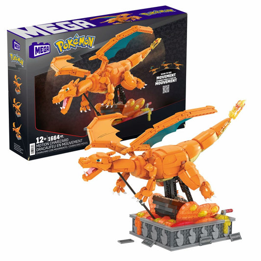 Kit de construction Pokémon Mega Construx - Motion Charizard 1664 Pièces - Babycute