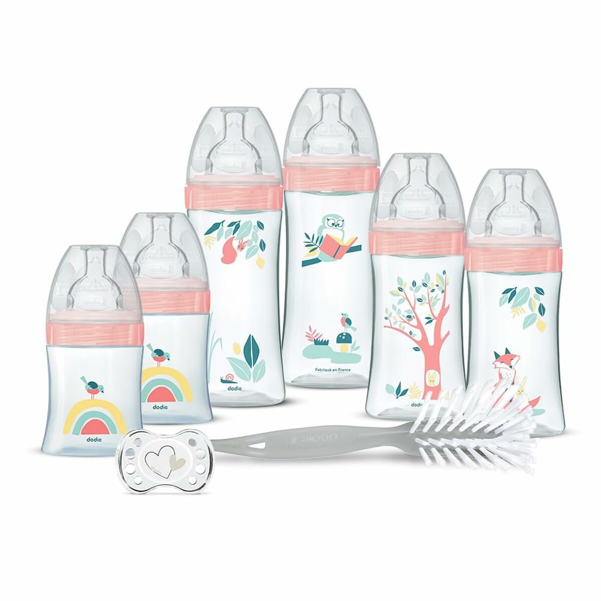 Lot de biberons Dodie Rose 8 Pièces - Babycute
