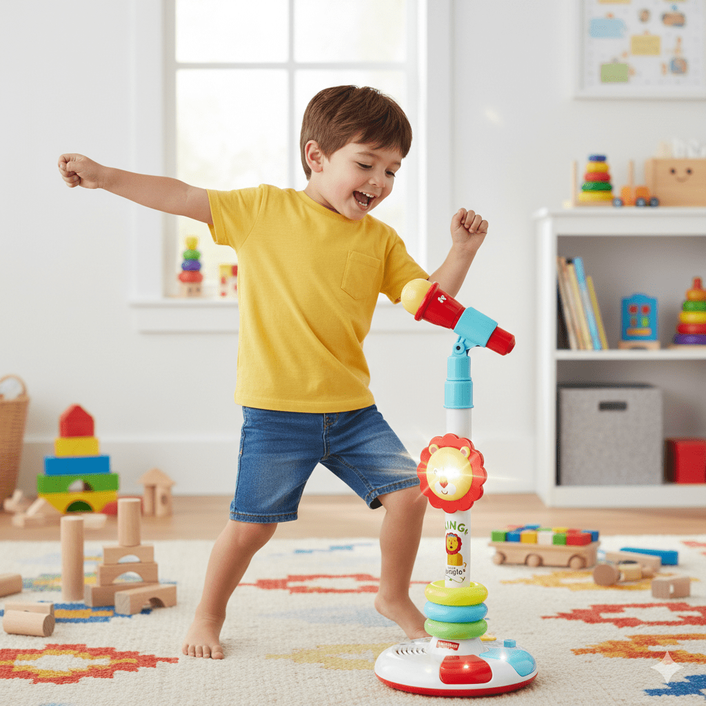 Microphone Fisher - Price 2722 avec son Lumières - Babycute