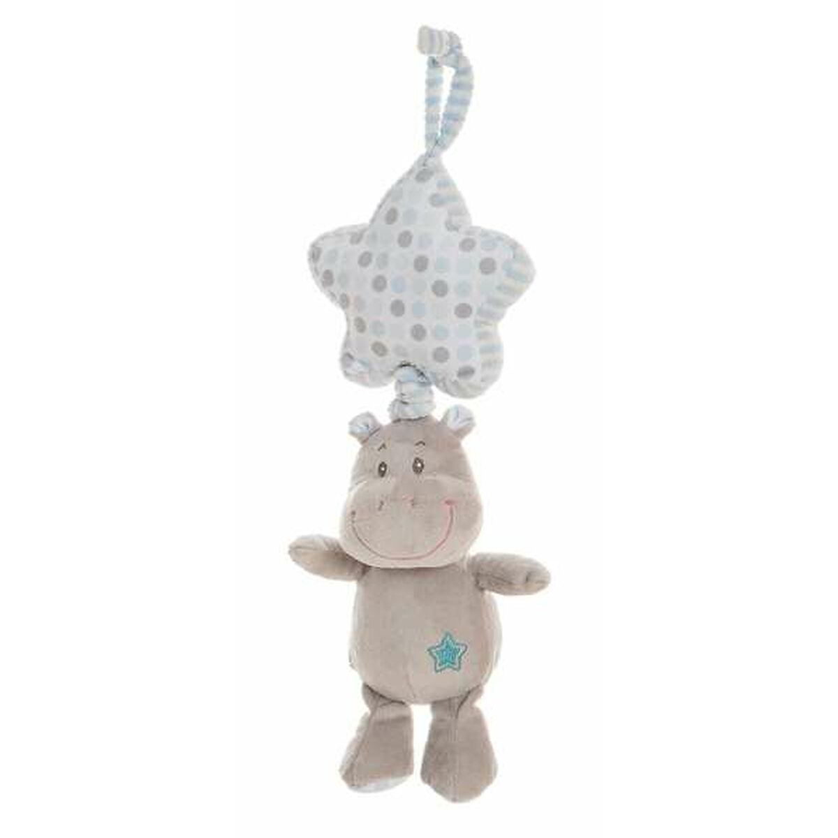 Peluche Hochet Hippopotame 35 cm Bleu - Bébé, Jouets pour la petite enfance premium pour bébé