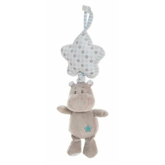 Peluche Hochet Hippopotame 35 cm Bleu - Babycute