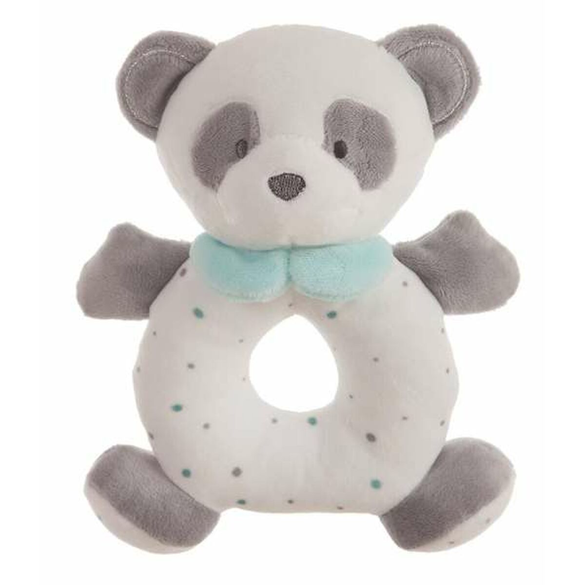 Peluche Hochet Ours Panda Turquoise 20 cm - Jouets et jeux, Peluches premium pour bébé