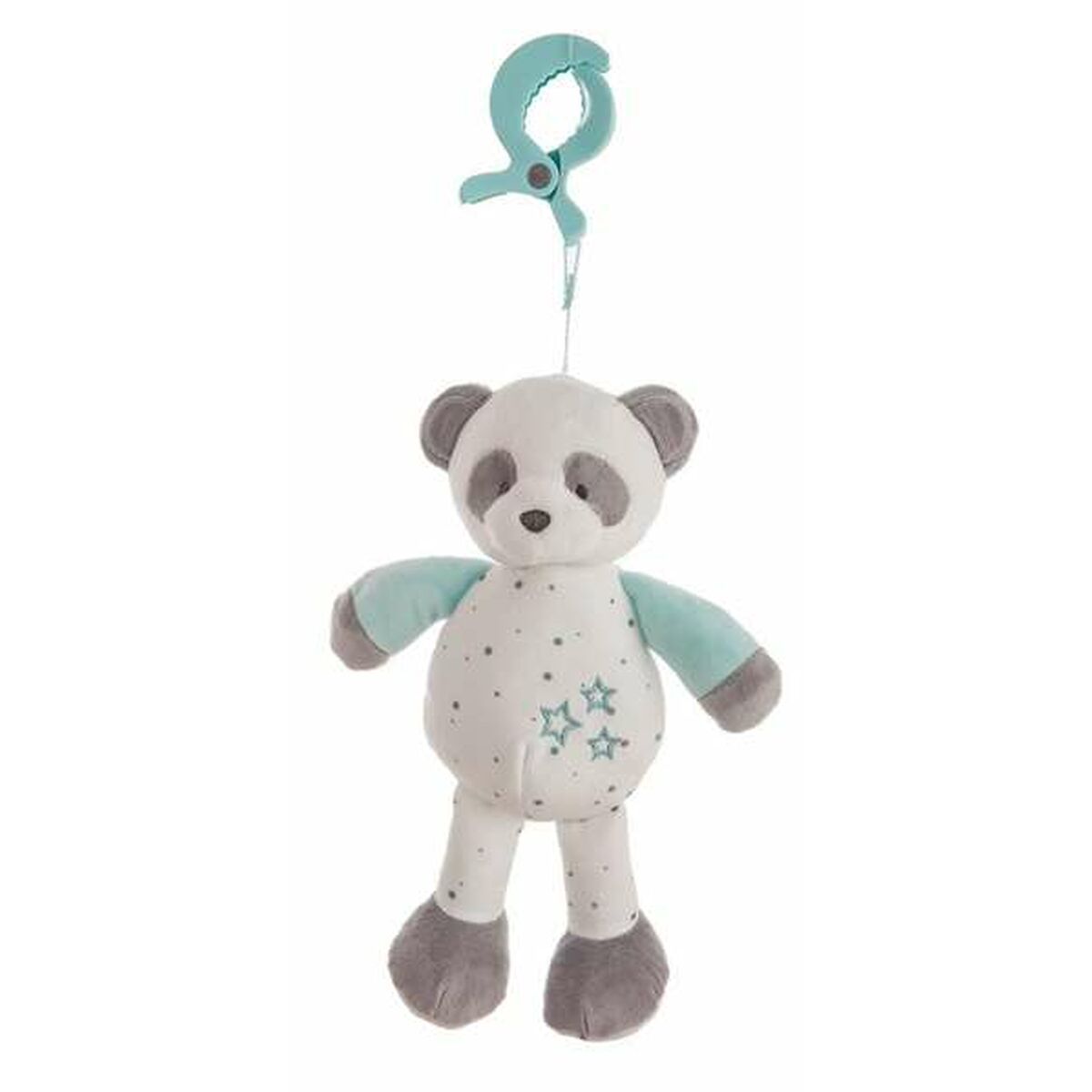 Peluche Hochet Ours Panda Turquoise 25cm - Babycute