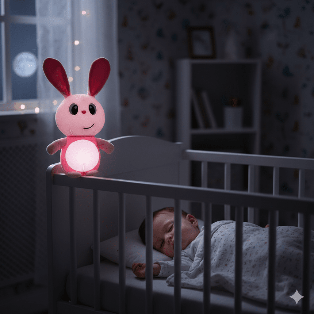 Peluche Lapin Rose Lumineuse Moltó - Veilleuse pour Bébé 6m+ - Babycute