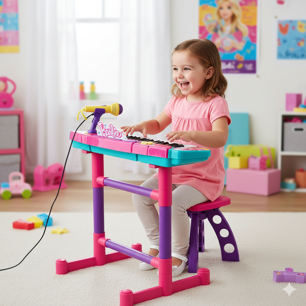 Piano Électronique Barbie Banquette - Babycute