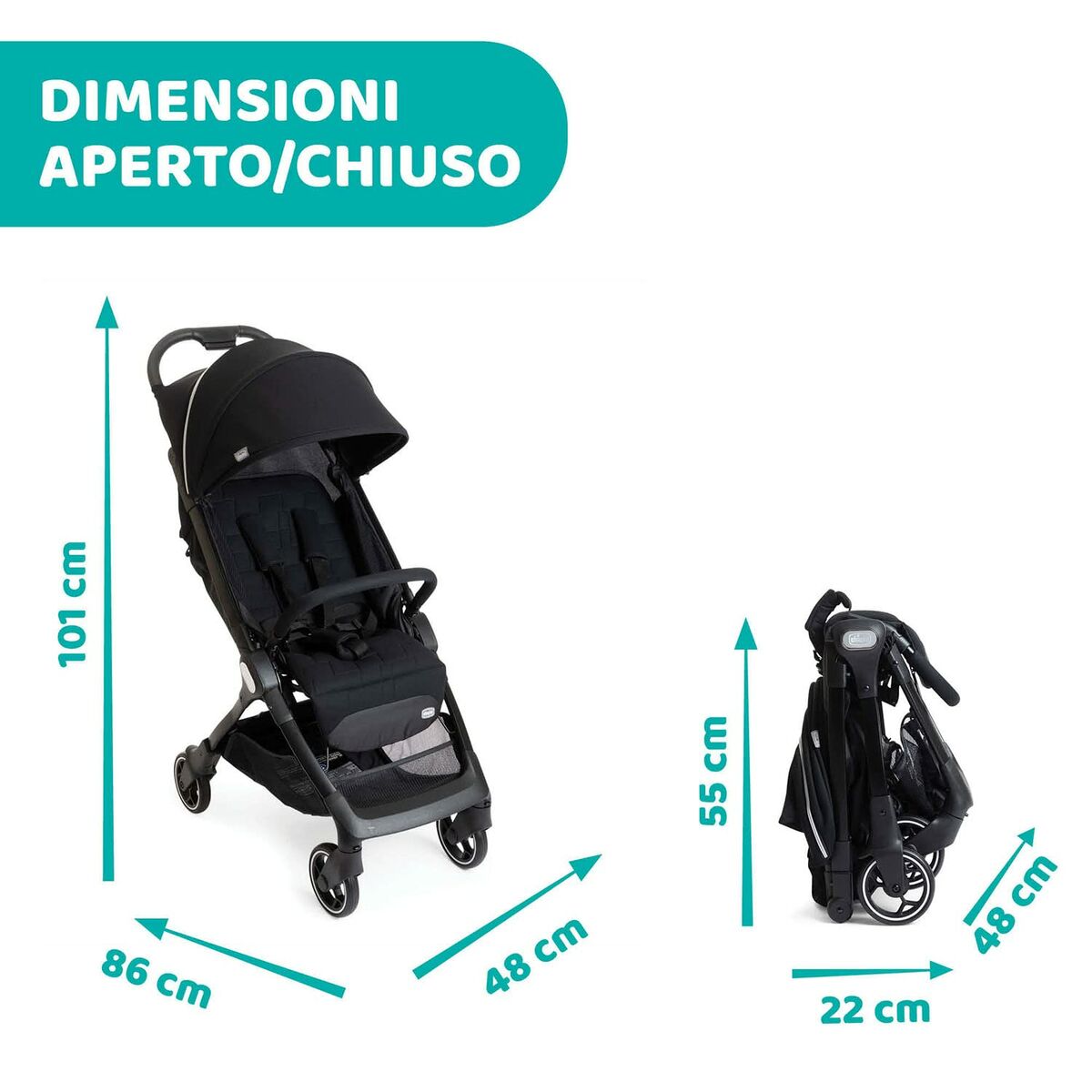 Poussette pour bébé Chicco Noir - Babycute