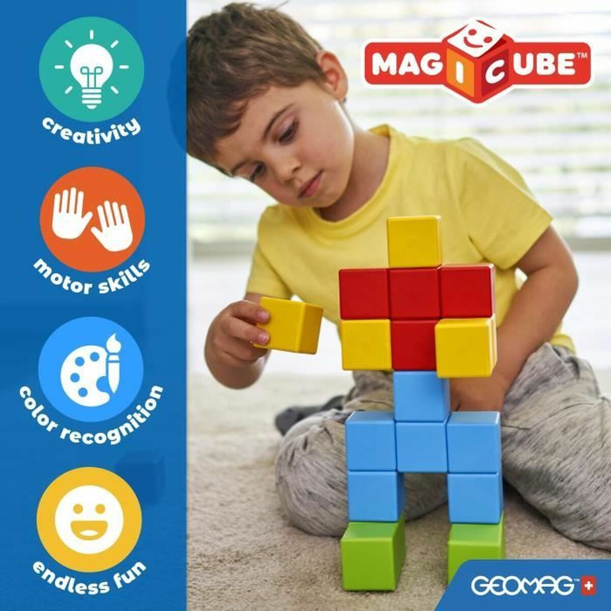 Set de construction Geomag Magicube 060 - Jouets et jeux premium pour bébé