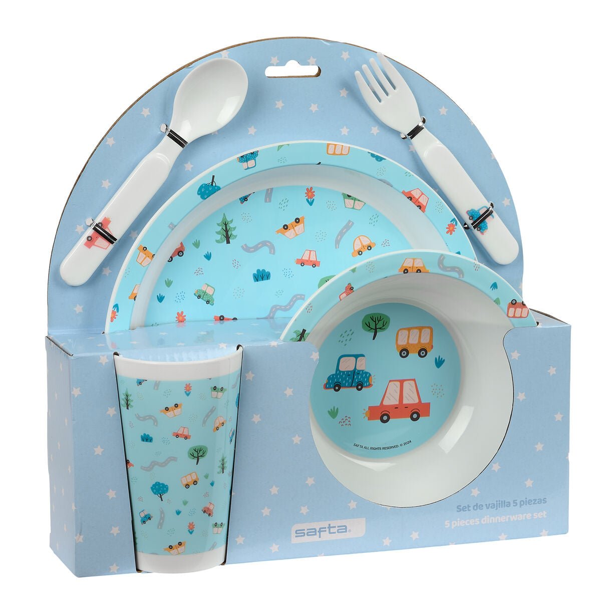 Set de vaisselle pour enfants Safta Coches Polyester 26 x 26 x 9 cm - Babycute