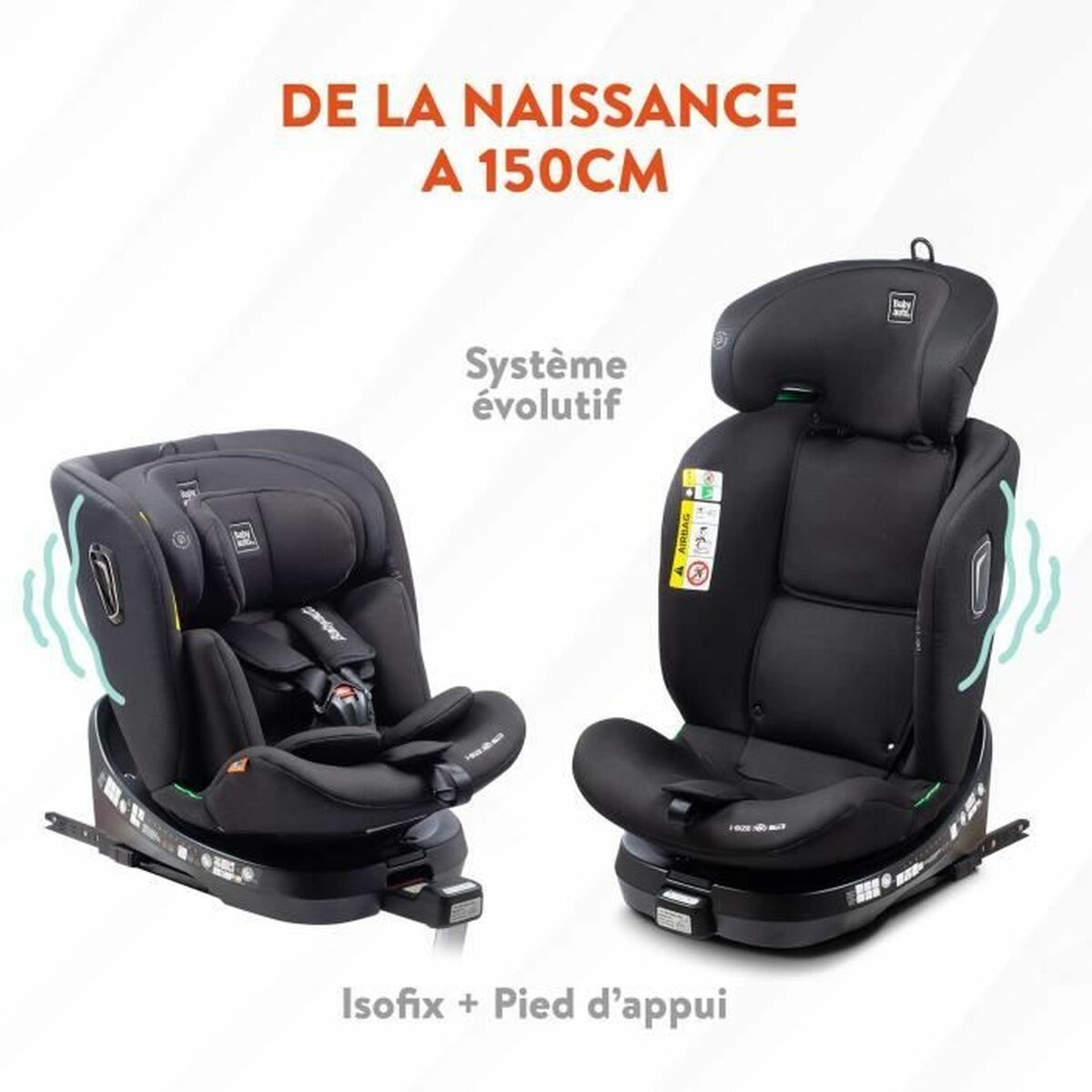 Siège de Voiture Babyauto Anthracite 0 (de 0 a 10 kilos) I (9 - 18 kg) II (15 - 25 kg) III (22 - 36 kg) Enfant ECE R129 - Babycute