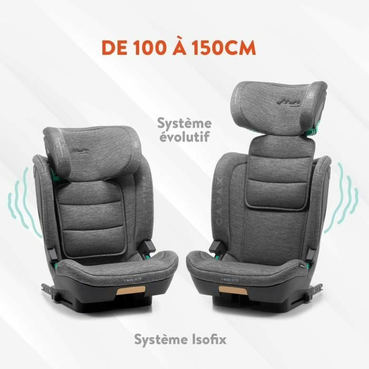 Siège de Voiture Babyauto CAPAX BLACK LINE Noir II (15 - 25 kg) III (22 - 36 kg) Enfant ECE R129 - Babycute
