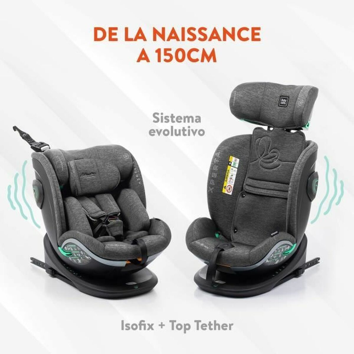 Siège de Voiture Babyauto XPERTA BLACK LINE Noir 0 (de 0 a 10 kilos) 0+ (de 0 a 13 kilos) I (9 - 18 kg) II (15 - 25 kg) III (22 - Babycute