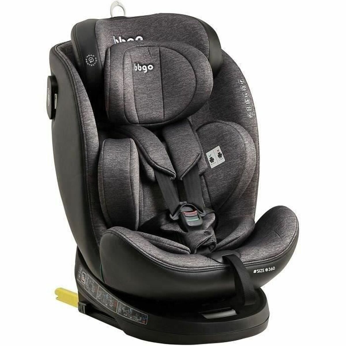 Siège de Voiture BBGO Gris 0 (de 0 a 10 kilos) 0+ (de 0 a 13 kilos) I (9 - 18 kg) II (15 - 25 kg) III (22 - 36 kg) Enfant ECE R129 - Babycute