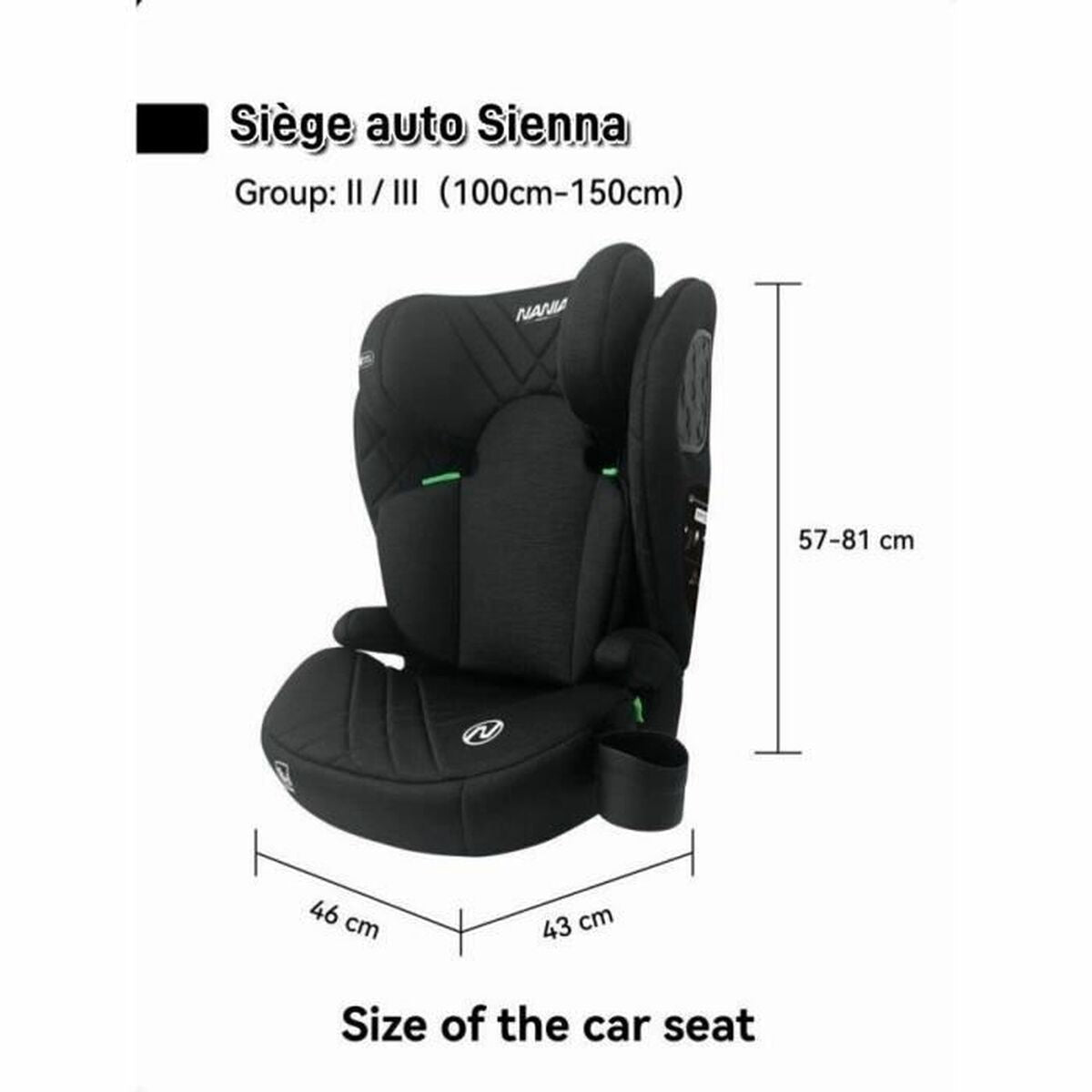 Siège de Voiture Nania Noir ECE R129/04 - Babycute