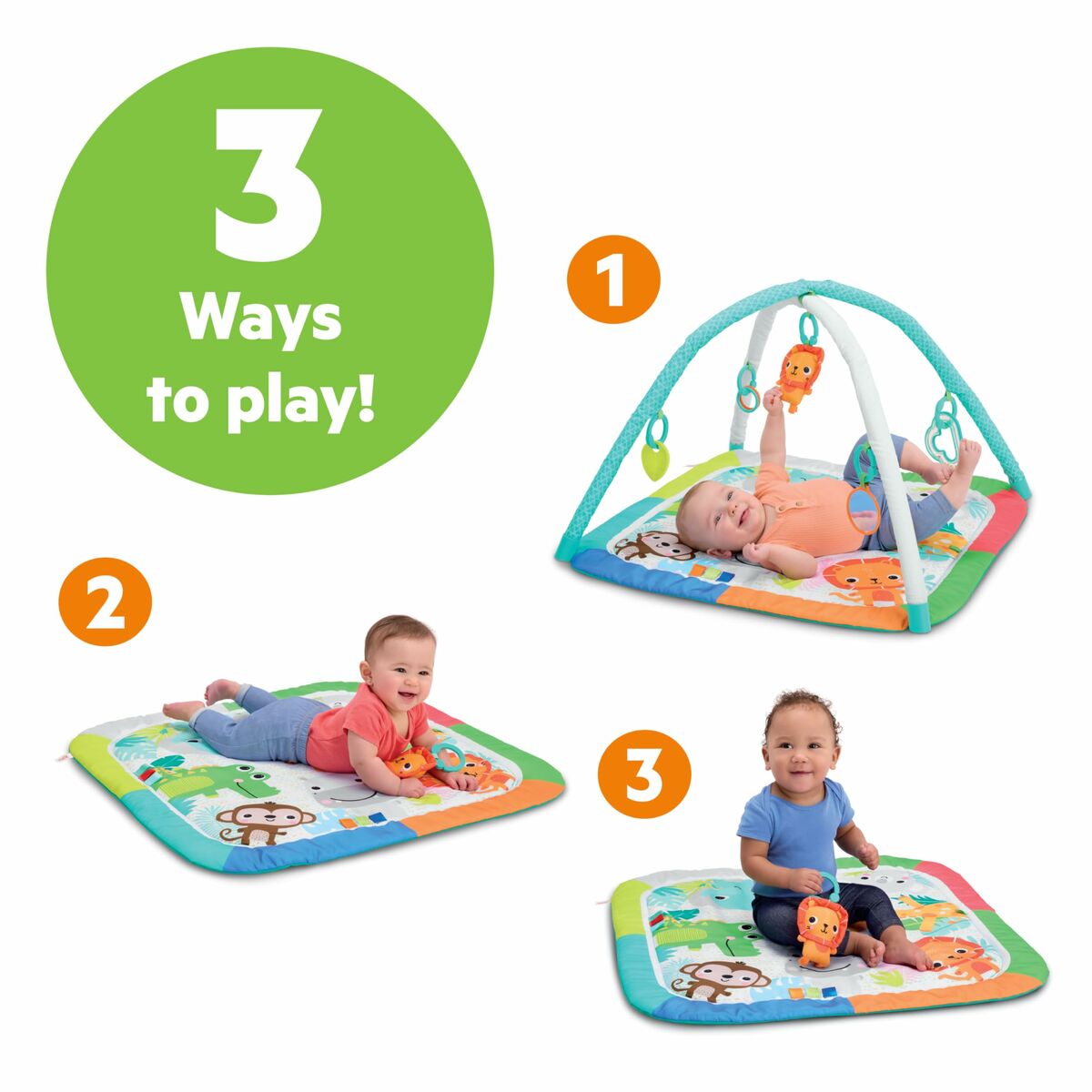 Tapis de jeu Bright Starts Jungle Multicouleur - Babycute