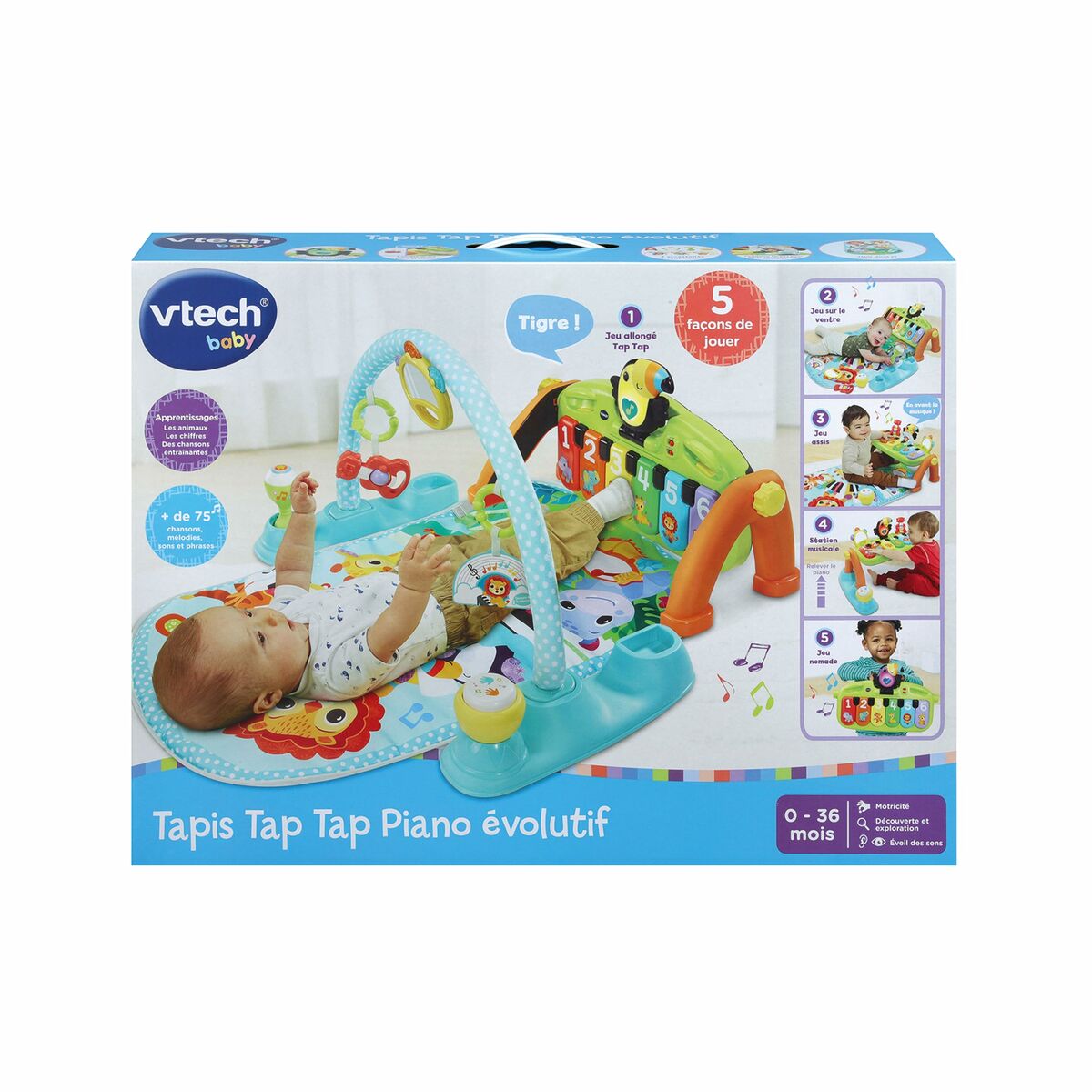 Tapis de jeu Vtech Baby Tap Tap Carton Plastique Piano - Babycute